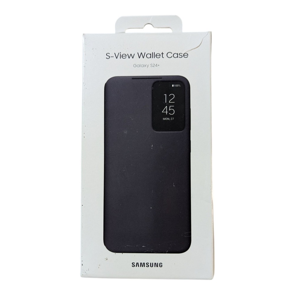 P8-O GENUINE Samsung S-View Wallet Cover Case for Galaxy S24+‎ Plus  Black